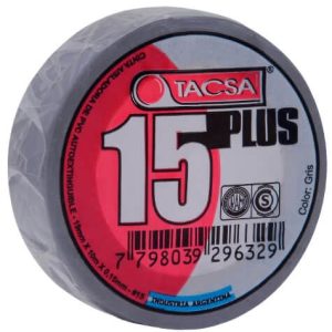 Cinta aisladora Tacsa plus gris 20mts  [UM 10u | 100u]