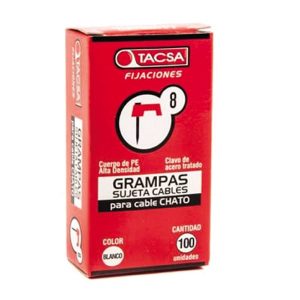 Grampa N8 paralelo 2x1.5mm blanca x100  [UM 1u | 20u | 200u]
