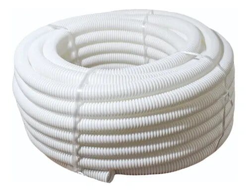 Caño corrugado 40mm (1 1/2″) x25 blanco