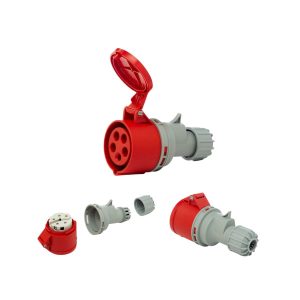 Toma industrial acople 3p + t + n 16a  [UM 1u | 5u | 40u]