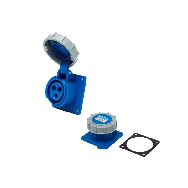 Toma industrial embutir 2p + t 16a ip67  [UM 1u | 5u | 80u]